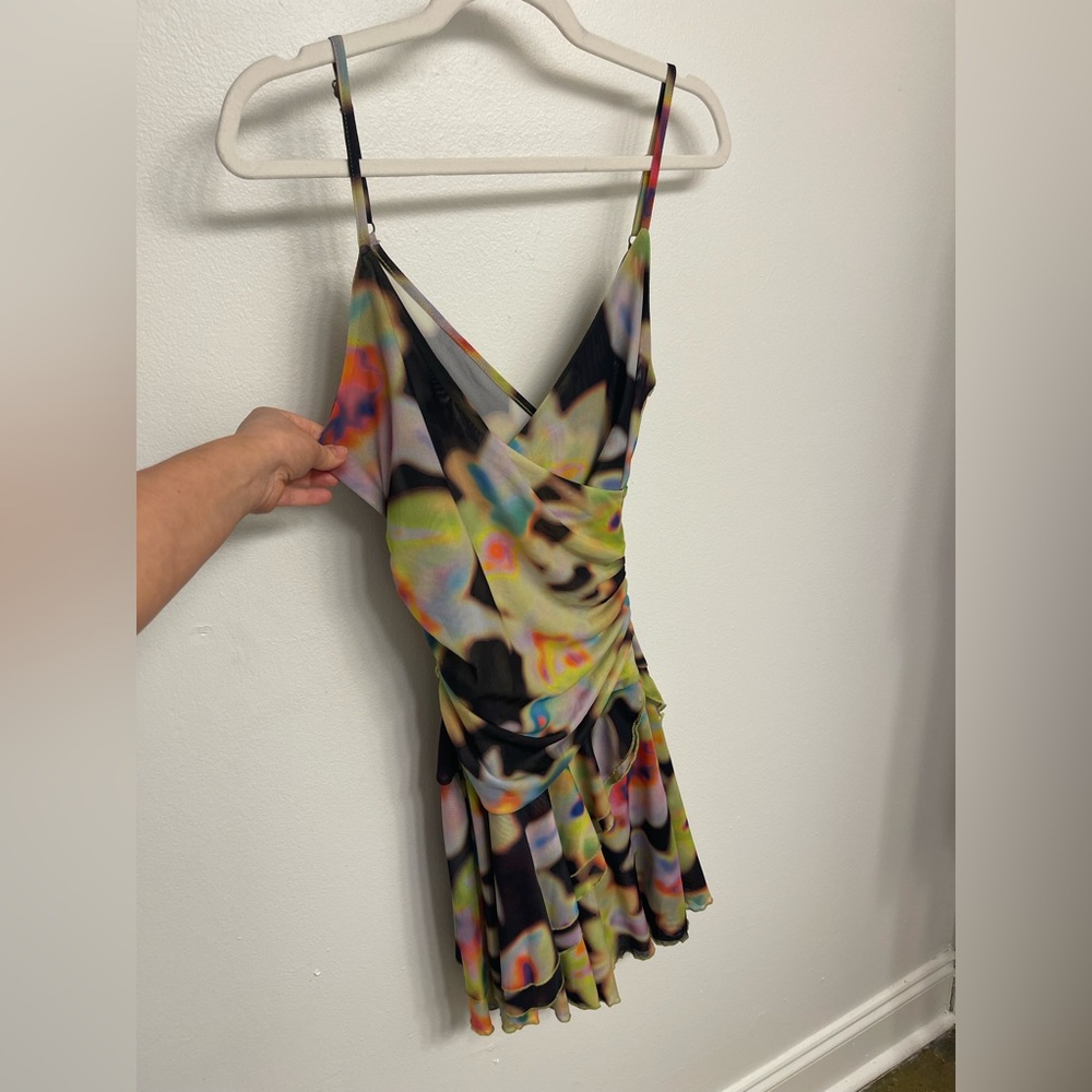 Silence + Noise Multicolor Abstract Dress stretchy